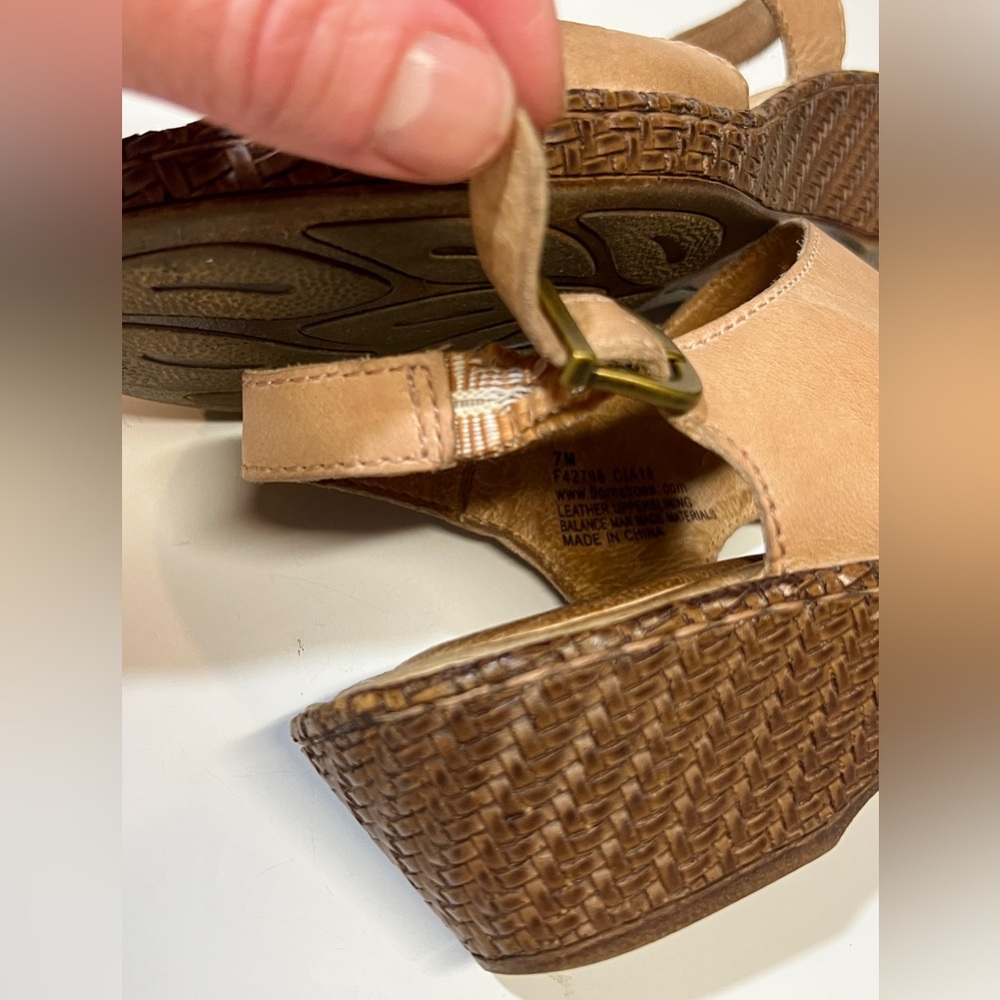 Born Tan Wedge Sandals - Picture 2 of 8
